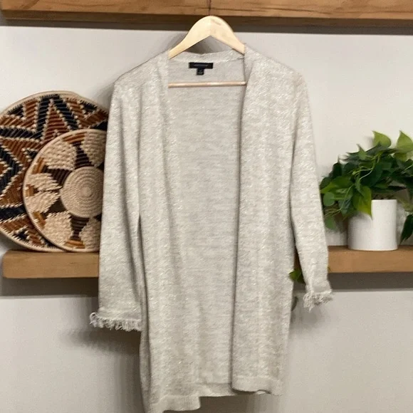 NWOT Ann Taylor Shimmer Fringe Cardigan, Size XS - Picture 6 of 6